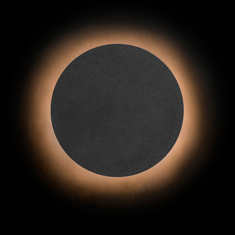 Luz de pared de cemento de estilo moderno aplique de pared redonda en gris para sala de estar