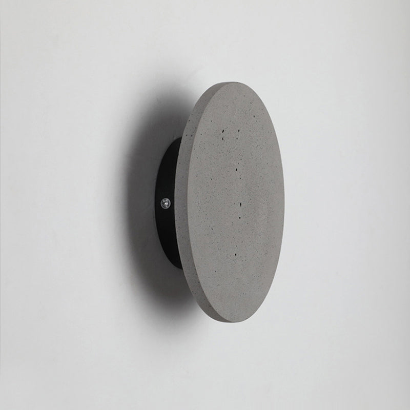 Luz de pared de cemento de estilo moderno aplique de pared redonda en gris para sala de estar