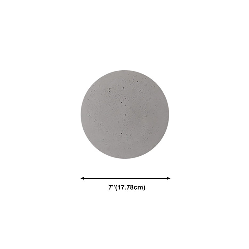 Luz de pared de cemento de estilo moderno aplique de pared redonda en gris para sala de estar