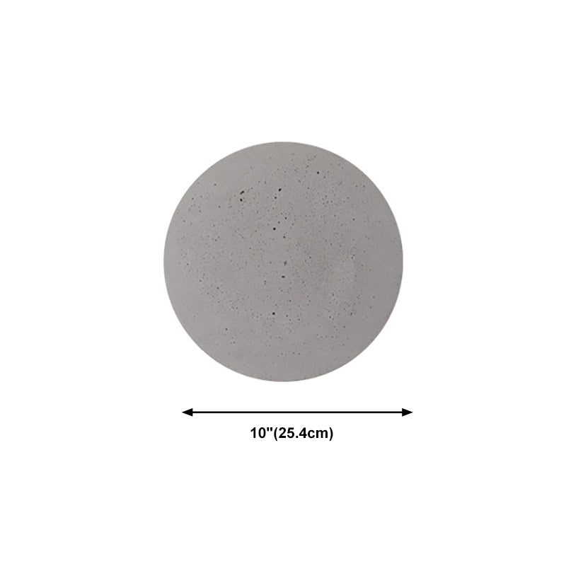 Luz de pared de cemento de estilo moderno aplique de pared redonda en gris para sala de estar