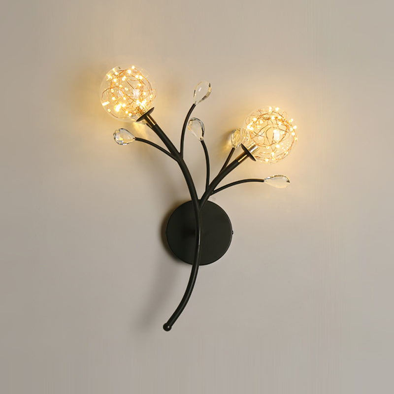 Glaskugelform Wand Licht moderner Stil 2 Lichter Wandhalterung Licht