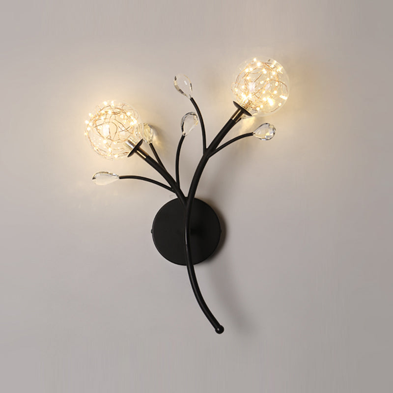 Glaskugelform Wand Licht moderner Stil 2 Lichter Wandhalterung Licht