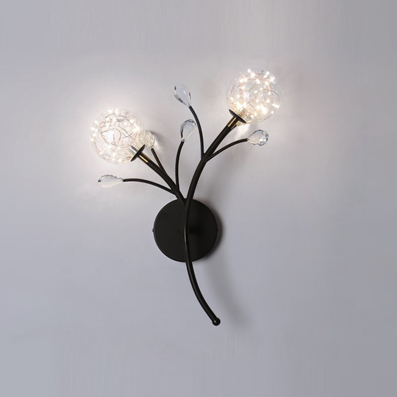 Glaskugelform Wand Licht moderner Stil 2 Lichter Wandhalterung Licht