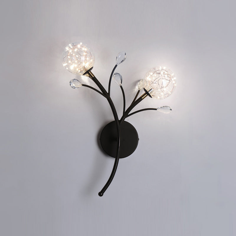 Glaskugelform Wand Licht moderner Stil 2 Lichter Wandhalterung Licht
