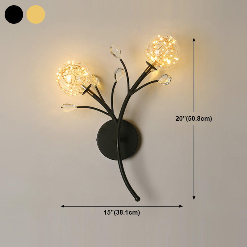 Glaskugelform Wand Licht moderner Stil 2 Lichter Wandhalterung Licht