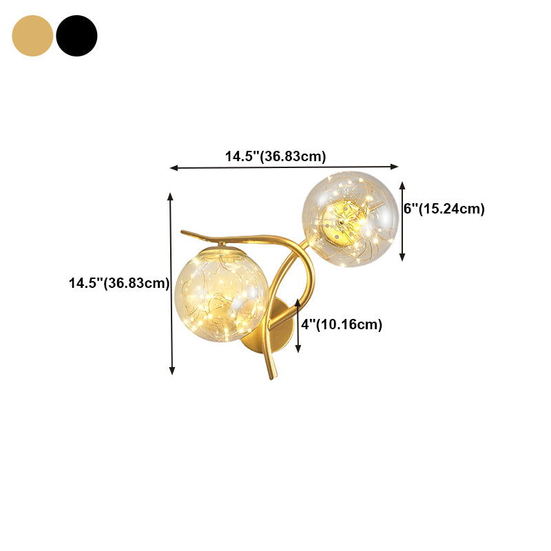 Kugelform Glaswand Licht moderner Stil 2 Leichter Wandhalterung Licht