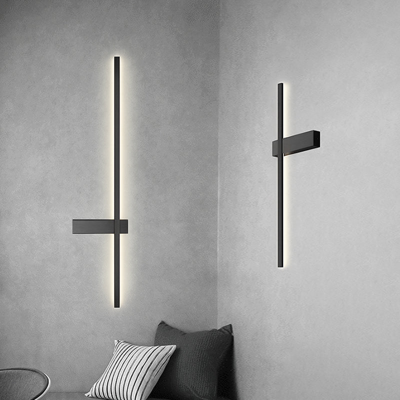 Linear Shape Metal Wall Light Modern Style 1 Light Wall Mount Light