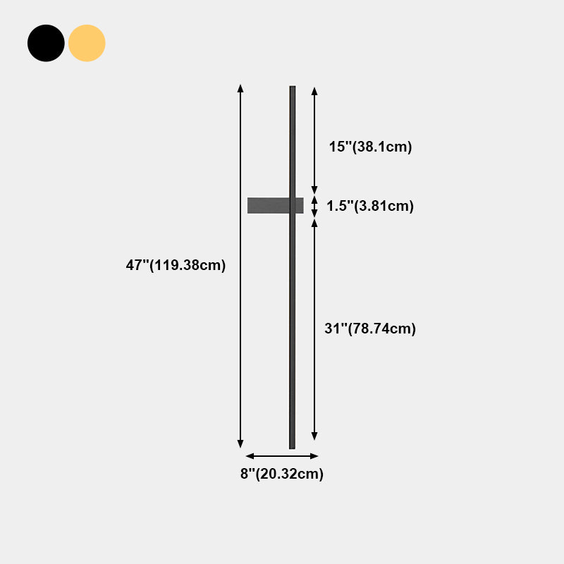 Linear Shape Metal Wall Light Modern Style 1 Light Wall Mount Light