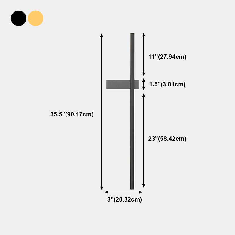 Linear Shape Metal Wall Light Modern Style 1 Light Wall Mount Light