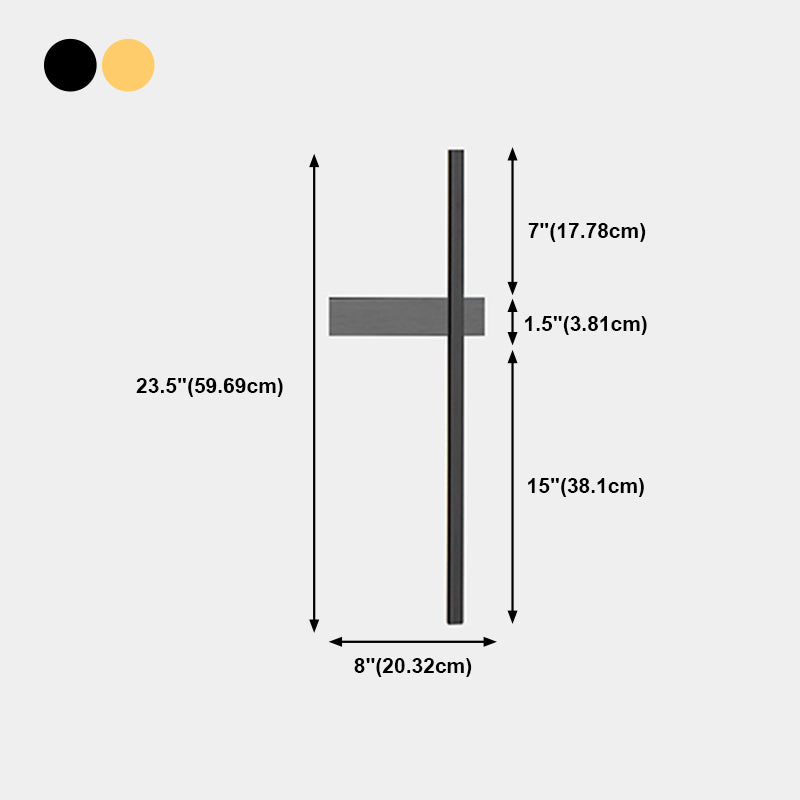 Linear Shape Metal Wall Light Modern Style 1 Light Wall Mount Light