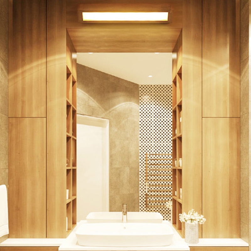 Moderne Stil Leuchte Rechteck Form Holz 1-Licht-Wandhalterlicht Licht