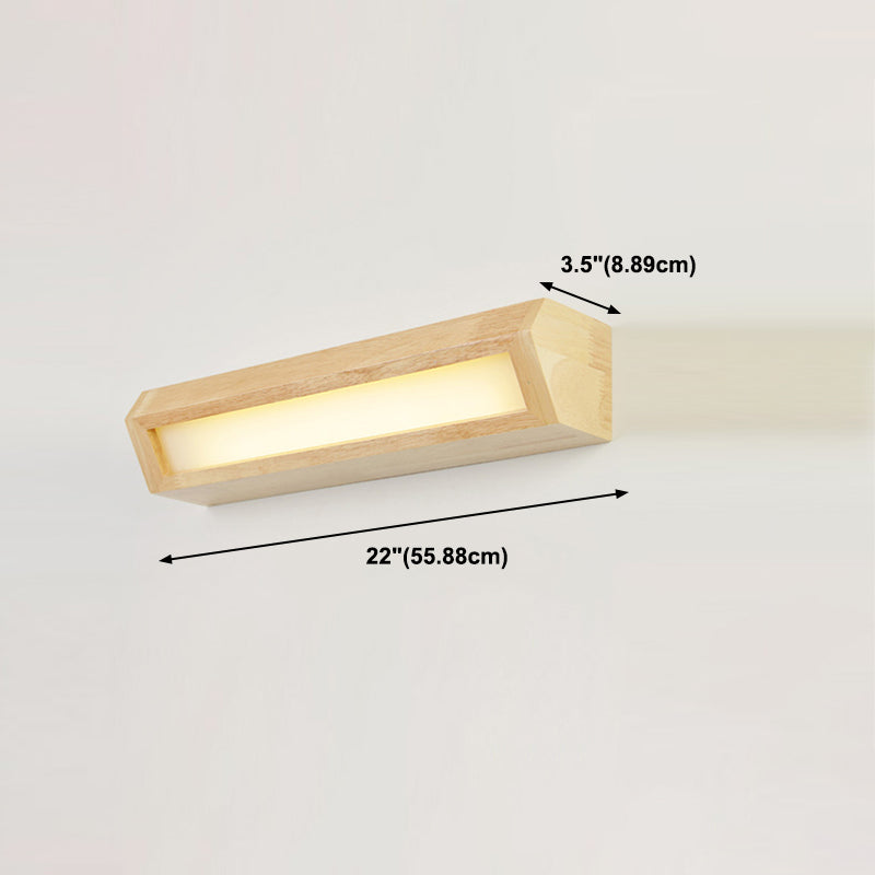 Moderne Stil Leuchte Rechteck Form Holz 1-Licht-Wandhalterlicht Licht