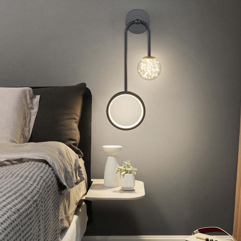 Luces de pared esféricas de estilo moderno 2 luces de montaje de pared ligera