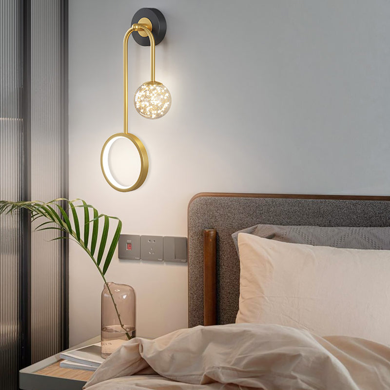 Luces de pared esféricas de estilo moderno 2 luces de montaje de pared ligera
