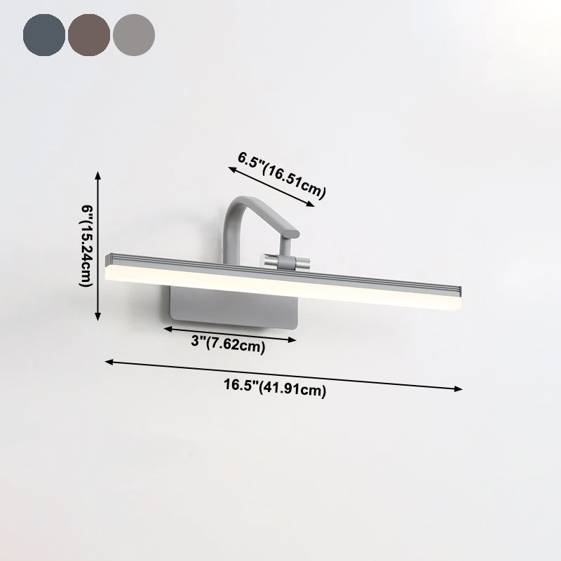 Accensione a parete a forma lineare Metal in stile moderno 1 lampada scontata per bagno
