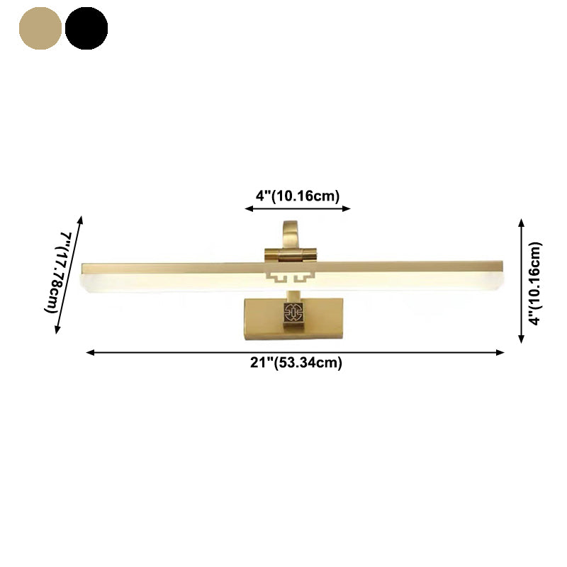 Linear Shape Wall Lighting in Modern Style Metal 1-Light Sconce Lamp for Bathroom
