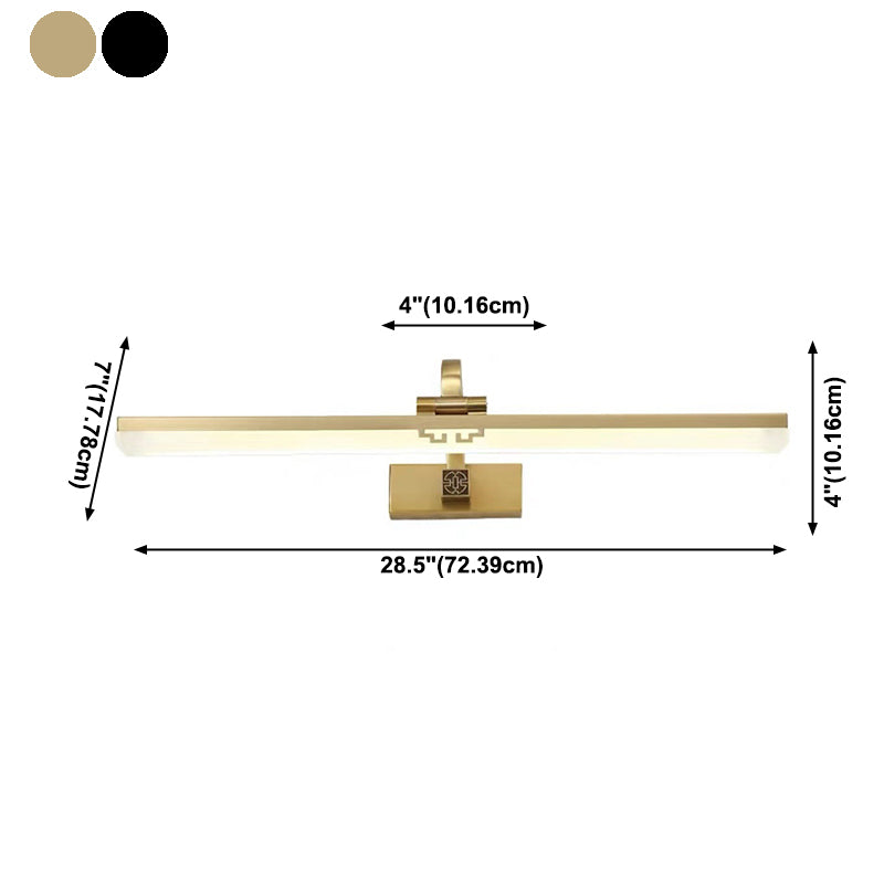 Linear Shape Wall Lighting in Modern Style Metal 1-Light Sconce Lamp for Bathroom