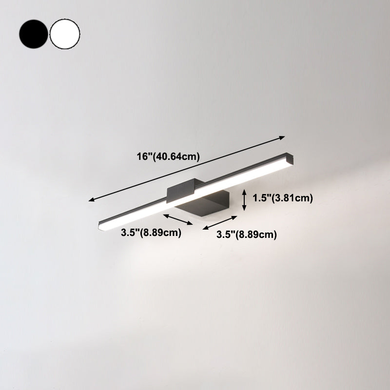 Modern Style Strip Shape Wall Lighting Metal 1 Light Wall Sconces for Shower Room
