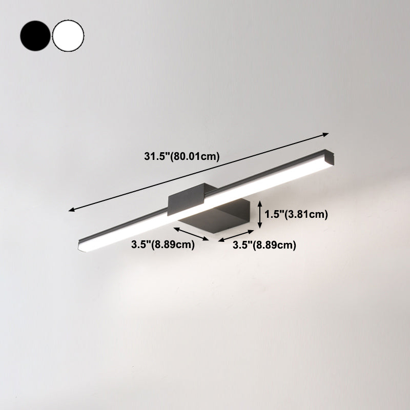 Modern Style Strip Shape Wall Lighting Metal 1 Light Wall Sconces for Shower Room