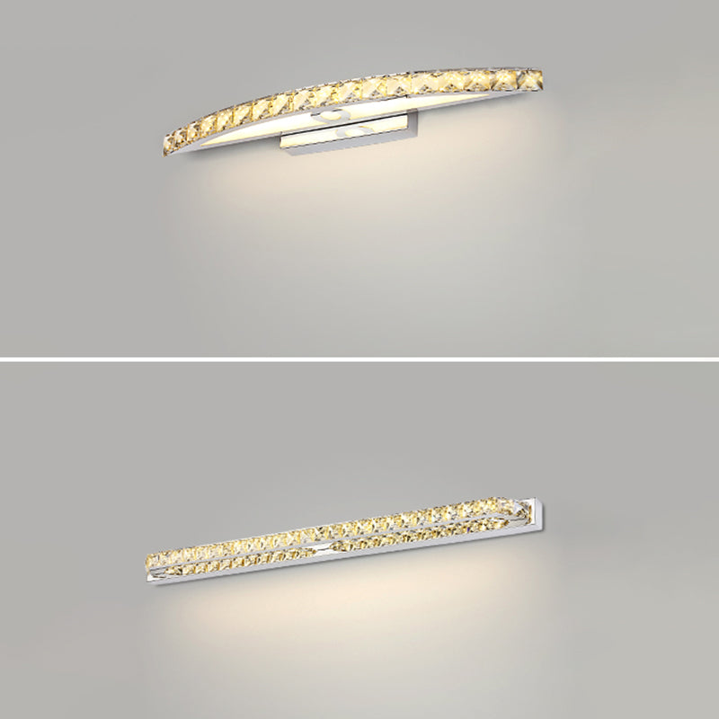 Geometric Vanity Lighting Modern Style Crystal 1 Light Vanity Sconce Lights