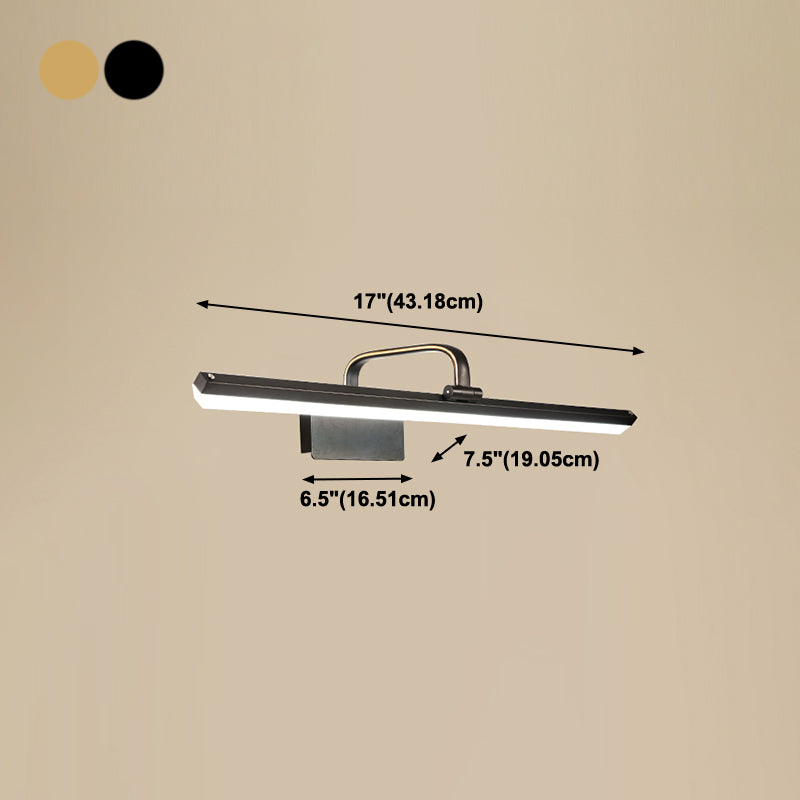 Linear Shade Metal Wall Sconce Modern 1-Light Mirror Wall Mount Lighting