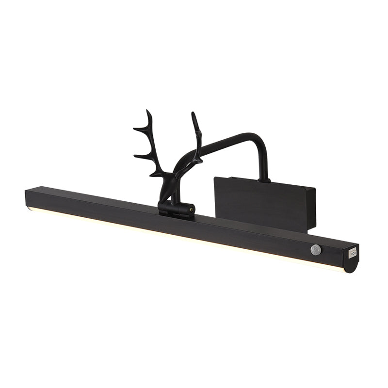 Metal Linear Shade Wall Sconce Modern Style 1 Light Specchio Light Seguite in nero