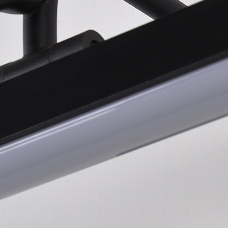 Metal Linear Shade Wall Sconce Modern Style 1 Light Specchio Light Seguite in nero