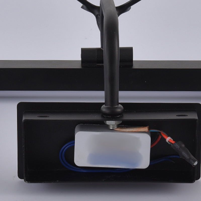 Metal Linear Shade Wall Sconce Modern Style 1 Light Mirror Wall Light Fixture in Black