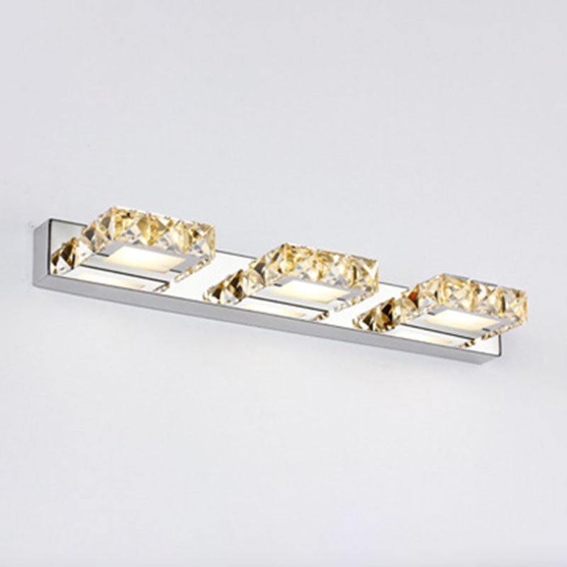 Crystal Geometric Wall Sconce Modern Multi Lights Mirror Wall Mount Light Fixture