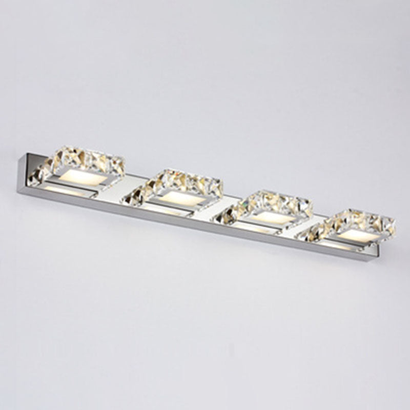 Crystal Geometric Wall Sconce Modern Multi Lights Mirror Wall Mount Light Fixture