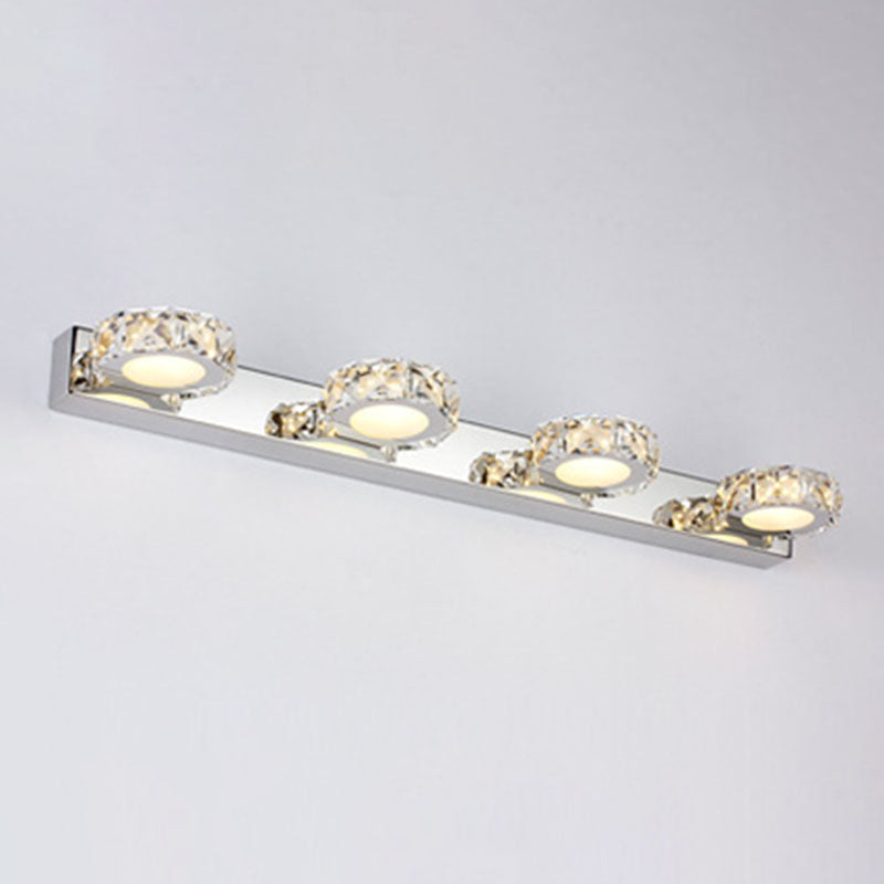 Crystal Geometric Wall Sconce Modern Multi Lights Mirror Wall Mount Light Fixture