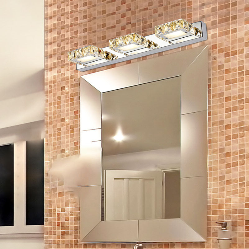 Crystal Geometric Wall Sconce Modern Multi Lights Mirror Wall Mount Light Fixture