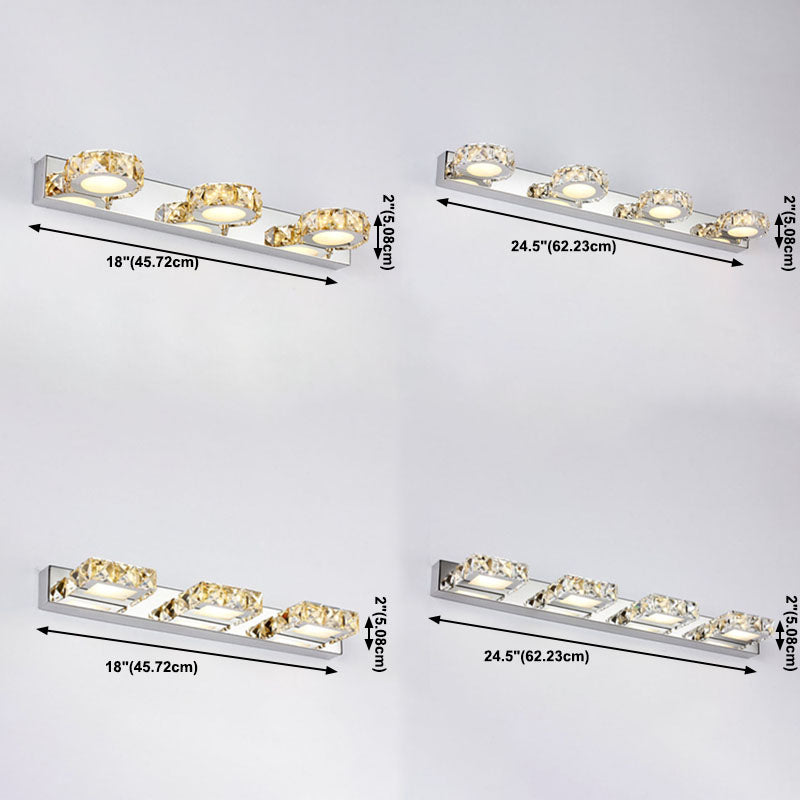 Crystal Geometric Wall Sconce Modern Multi Lights Mirror Wall Mount Light Fixture