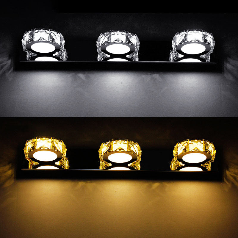 Crystal Geometric Wall Sconce Modern Multi Lights Mirror Wall Mount Light Fixture