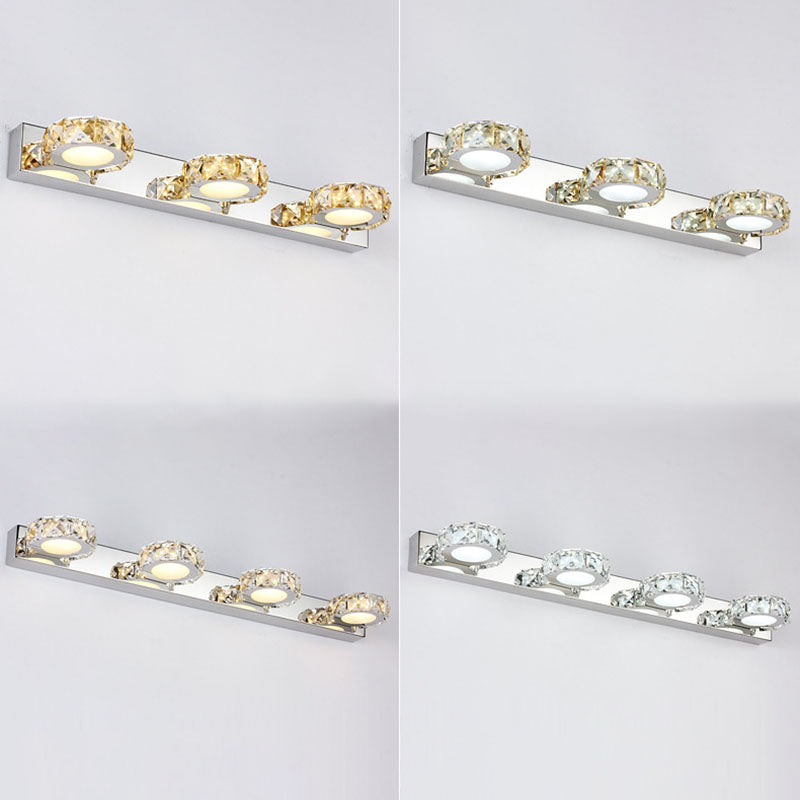 Crystal Geometric Wall Sconce Modern Multi Lights Mirror Wall Mount Light Fixture
