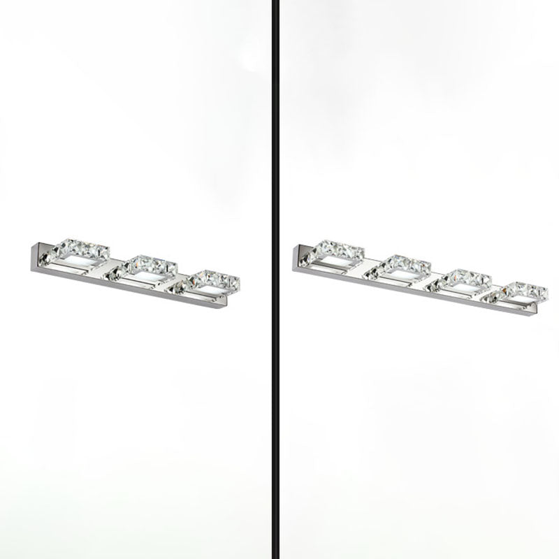 Crystal Geometric Wall Sconce Modern Multi Lights Mirror Wall Mount Light Fixture