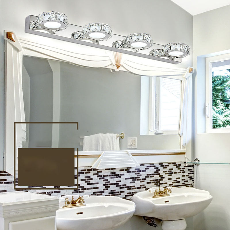 Crystal Geometric Wall Sconce Modern Multi Lights Mirror Wall Mount Light Fixture