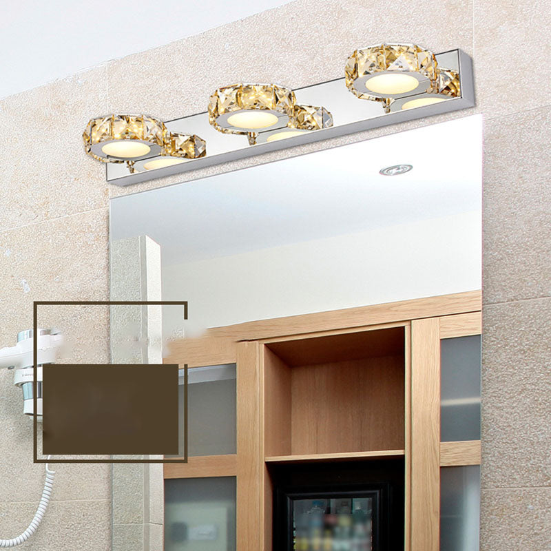 Crystal Geometric Wall Sconce Modern Multi Lights Mirror Wall Mount Light Fixture