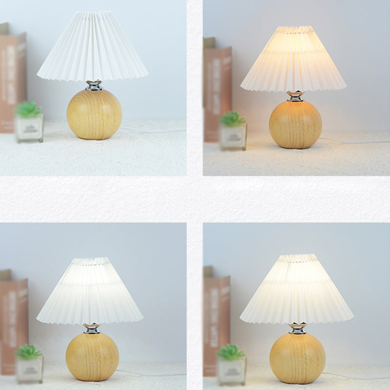 Lámpara de mesa de forma de cono de estilo de tela de estilo moderno luz de mesa de luz