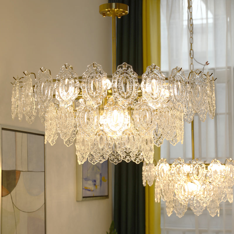 Contemporary Style Geometry Pendant Chandeliers Glass Pendant Lights in Gold