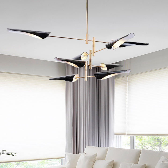 Modern Style Metal Chandelier Light Plane Shade Pendant Light for Living Room