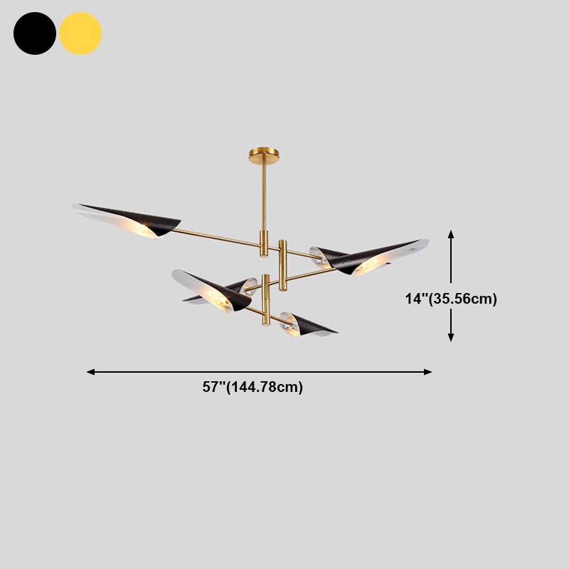 Modern Style Metal Chandelier Light Plane Shade Pendant Light for Living Room