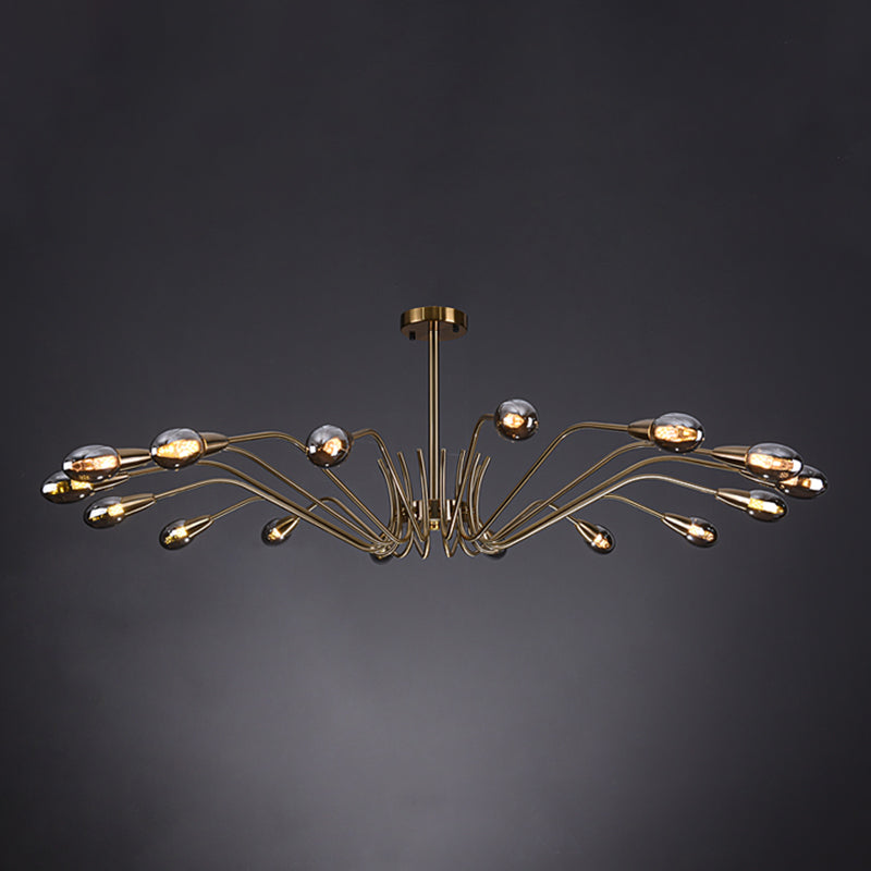 Lámpara de lámpara de lámpara de estilo posmoderno lámpara colgante de vidrio dorado para sala de estar