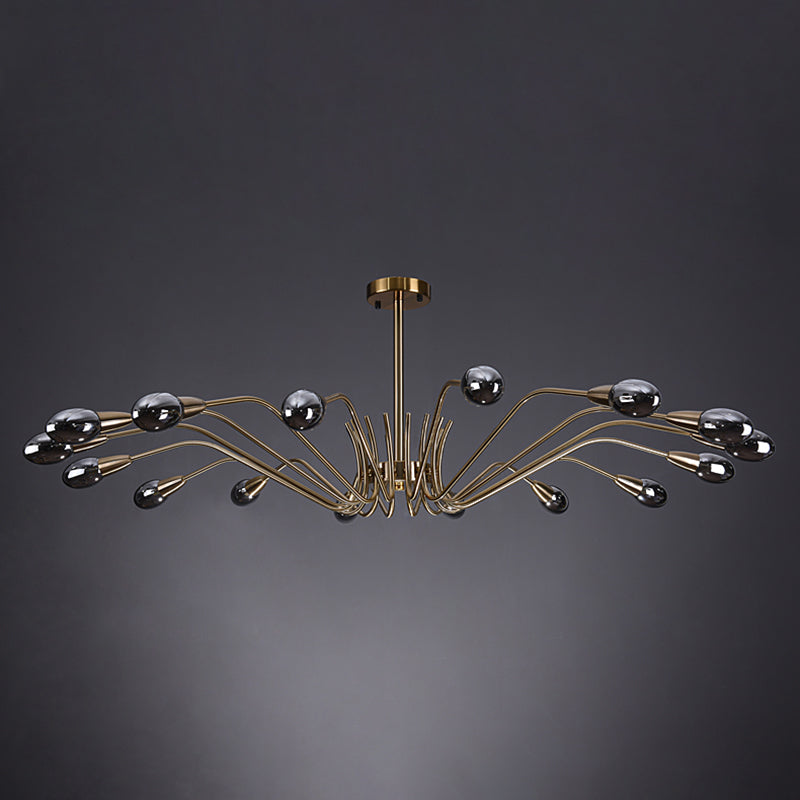 Lámpara de lámpara de lámpara de estilo posmoderno lámpara colgante de vidrio dorado para sala de estar