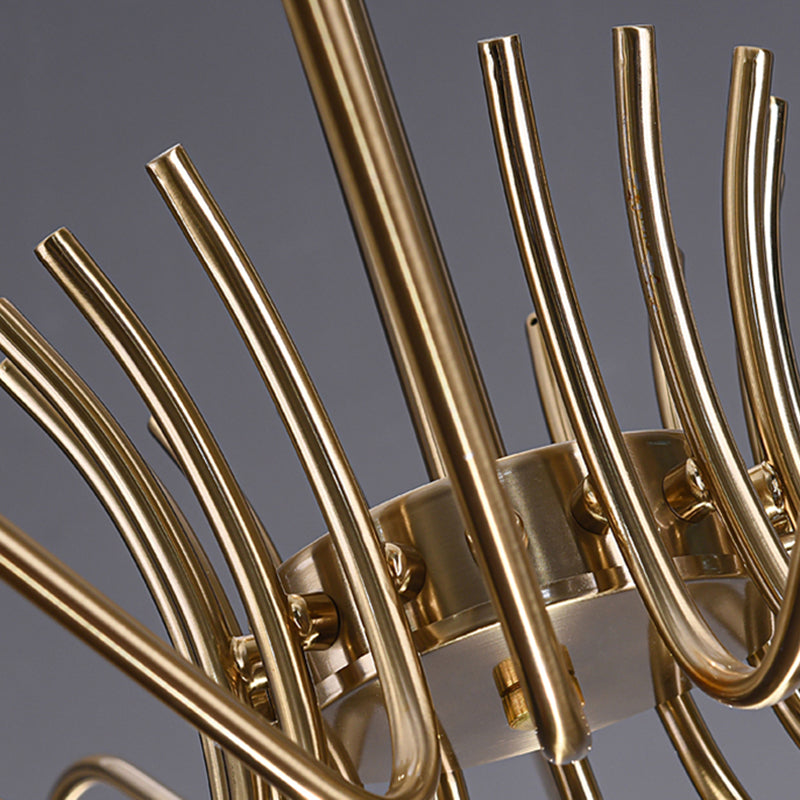 Lámpara de lámpara de lámpara de estilo posmoderno lámpara colgante de vidrio dorado para sala de estar