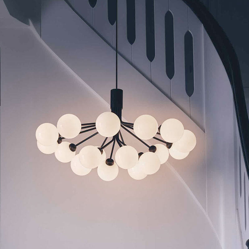 Lámpara de lámpara de lámpara de estilo moderno forma de globo de vidrio blanco luz