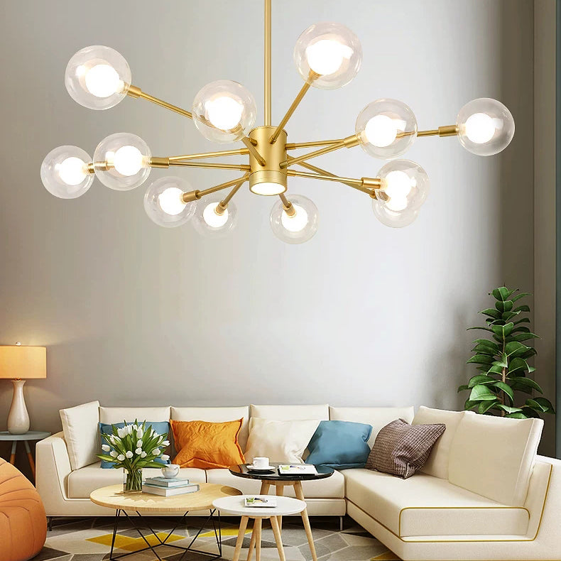 Luz de lámpara de lámpara múltiple contemporánea lámpara de lámpara de vidrio colgante de vidrio para cafetería