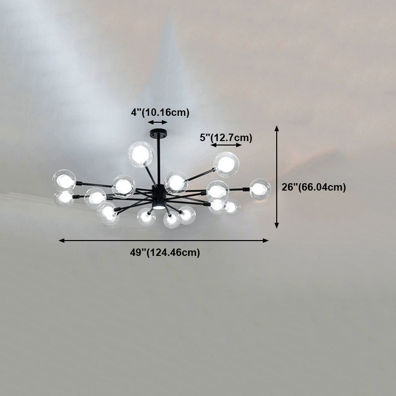 Luz de lámpara de lámpara múltiple contemporánea lámpara de lámpara de vidrio colgante de vidrio para cafetería