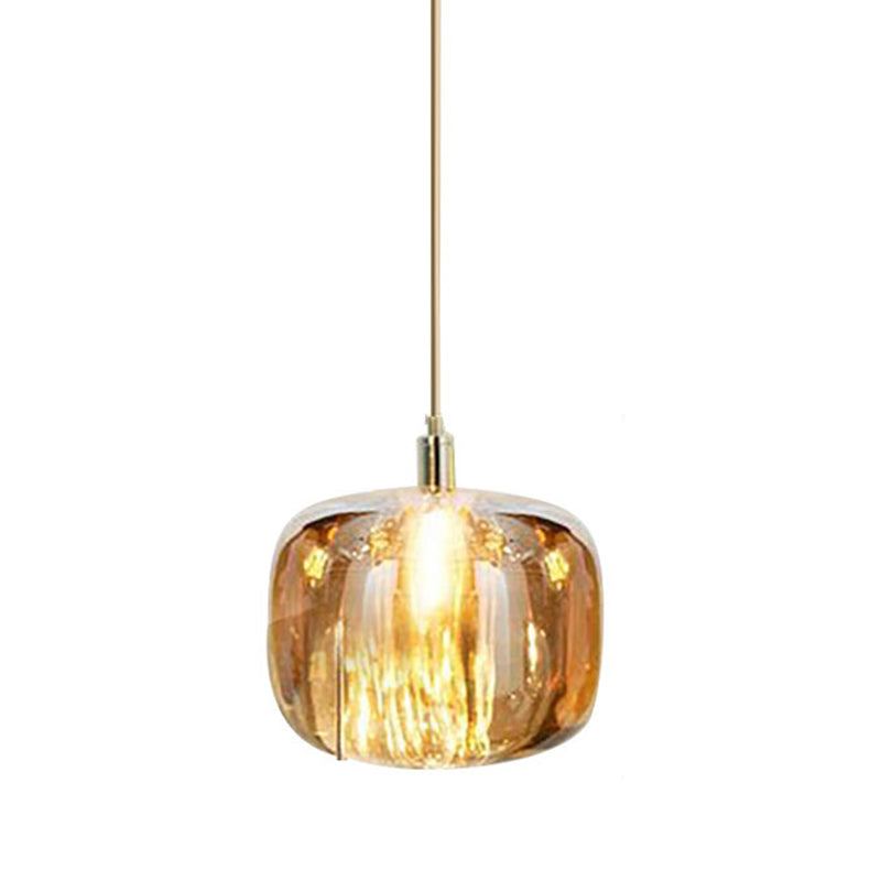 Lumière suspendue contemporaine en verre coloré