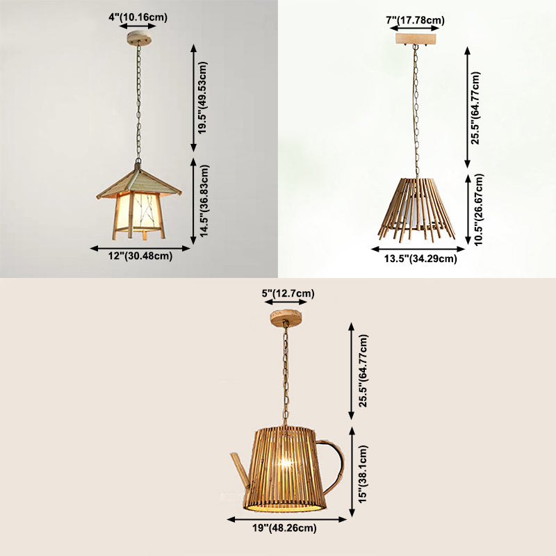 Wooden Hanging Light Contemporary Creative Pendent Lighting Fixture for Dining Room